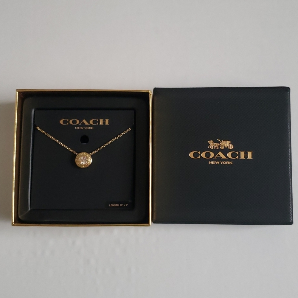 COACH Authentic Neackle Gold Circle Plated Metal